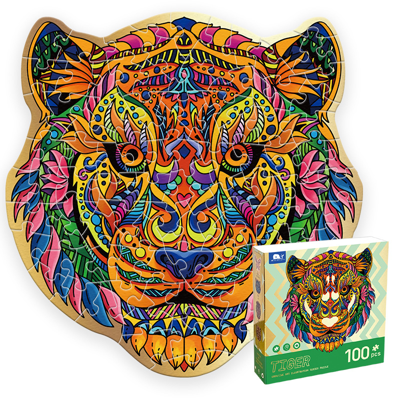 Paper Material 100 Piece Irregular Jigsaw Floor Puzzle Toy for Children's Education