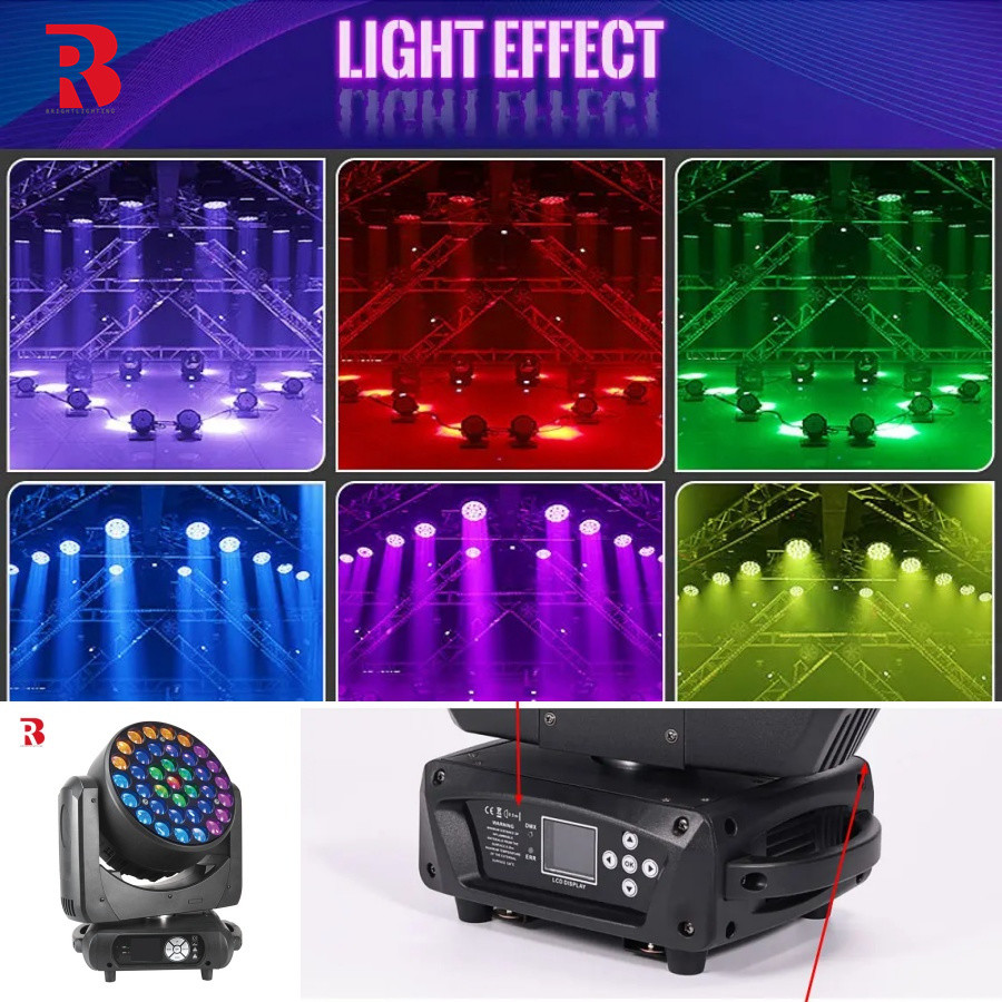Vibrant Visual Effects RGBW 4in1 LED Moving Head Light for Music Performances