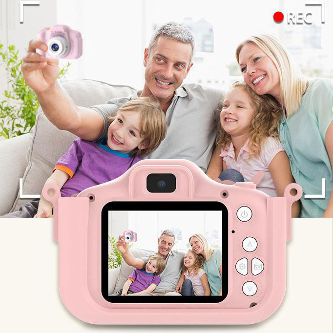 Cartoon Soft Silicone Cover HD Kids Digital Video Camera Perfect for 3 4 5 6 7 8 Years Old