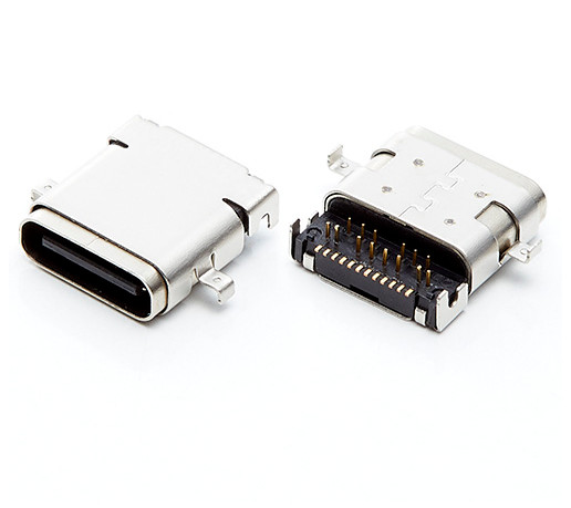24 Pin USB Type-C Connector Receptacle (Offset)， HULYN