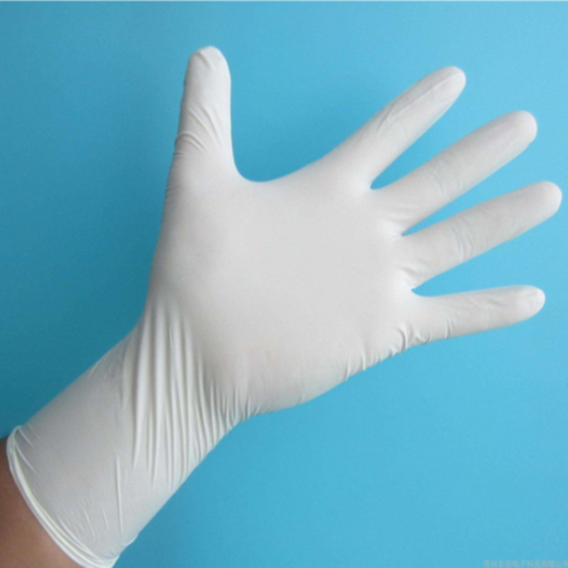 Waterproof Cleanroom Gloves Acid Alkali Resisting ESD Nitrile Exam Gloves