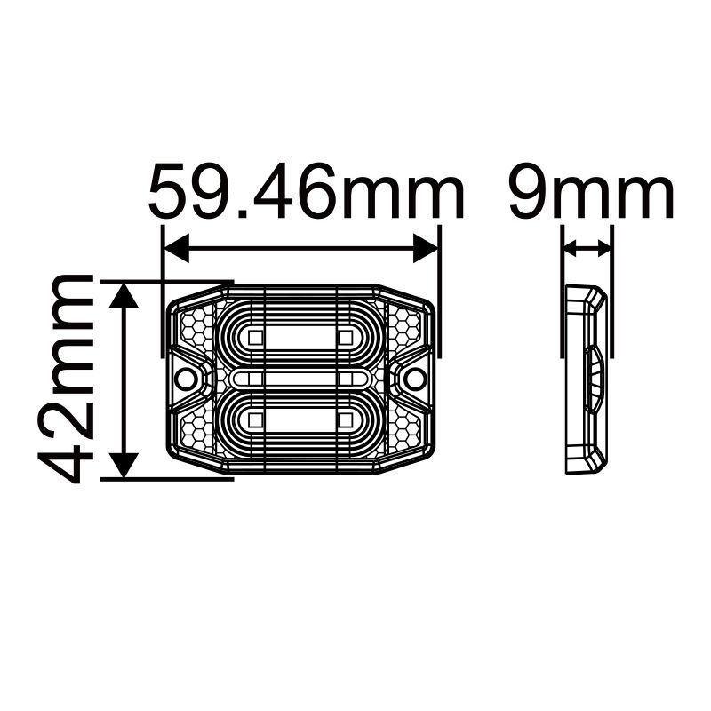 Strobe Light Vehicle Side Marker Surface Mount with Daytime Running Light