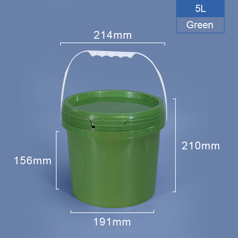 liquid fertilizer PP Round Plastic Bucket With Lid Handle Printing with Heat Transfer