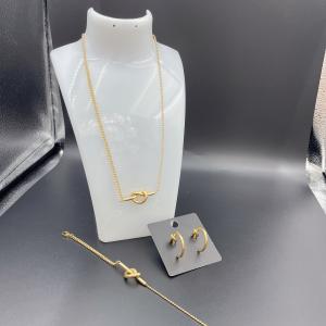 China High Polish Newest Gold Color Stainless Steel Earring ,Necklace , Bracelet Sets For Lady wholesale