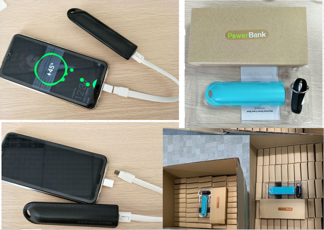 Pocket ABS 2600mah 5200mah Keyring Power Bank 5V1A