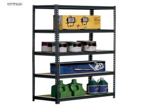 China Plywood Panel Light Duty Metal Shelving Cold Rolled Steel Q235B Easy Installation wholesale