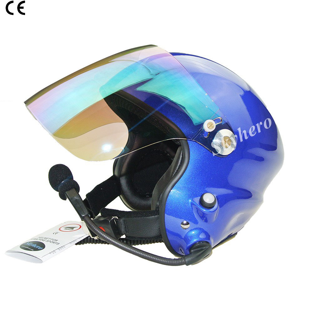 Paramotor helmet Full headset white clor blue red black Specially design for paramotor Kevlar / glass fibe M L XL XXL