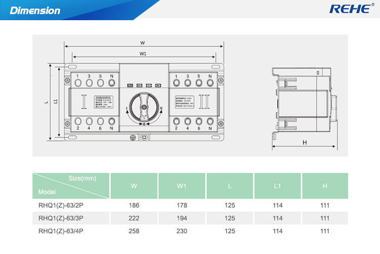 Hot-Sale ATSQZ1 3P /63A Dual Power Automatic Changeover Switch With LED Display