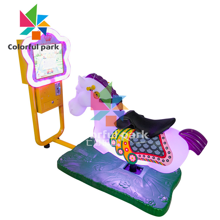 Coin Operated Horse Racing Arcade Machine 220V PVC Material For Theme Park