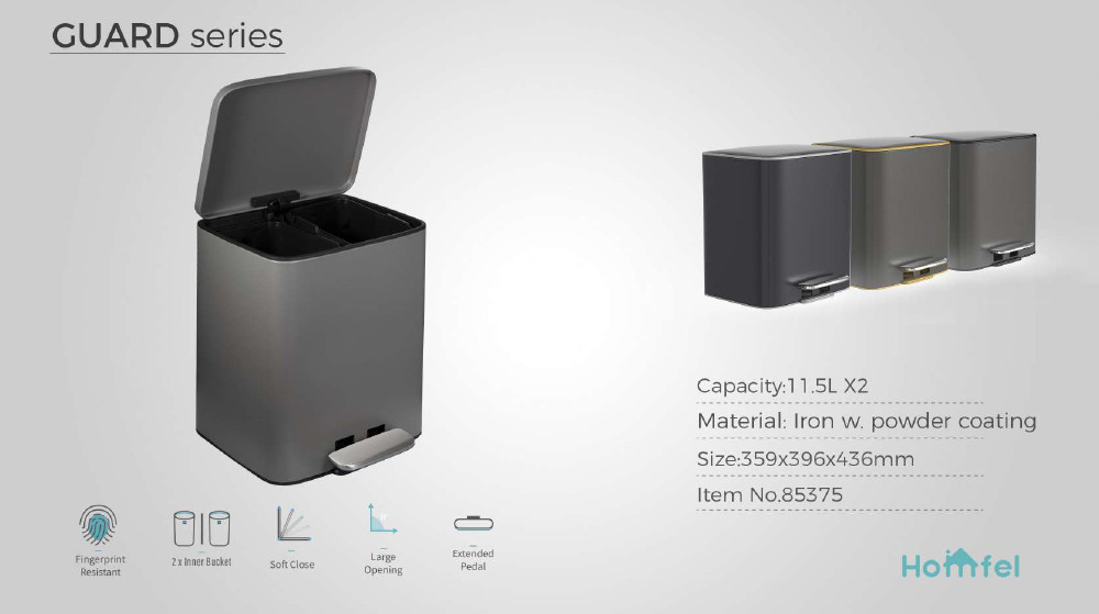 OEM Accepted 18L Rolling Cover Type Stainless Steel Trash Bin For Household Garbage Container