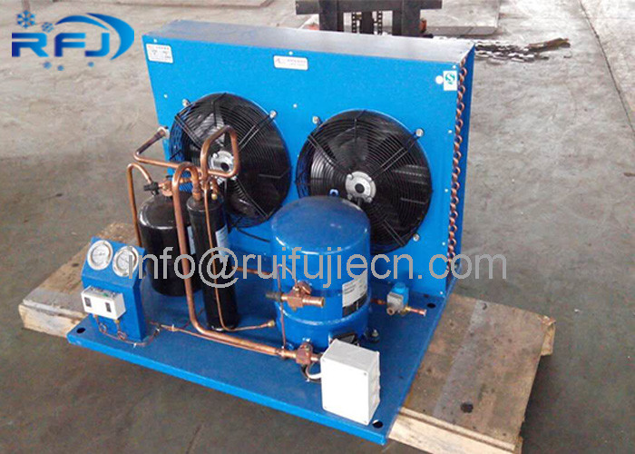 Blue Color Water Cooled Condenser , Maneurop Hermetic Compressor Condenser Unit MT80/WN10H-MT160/WN15H