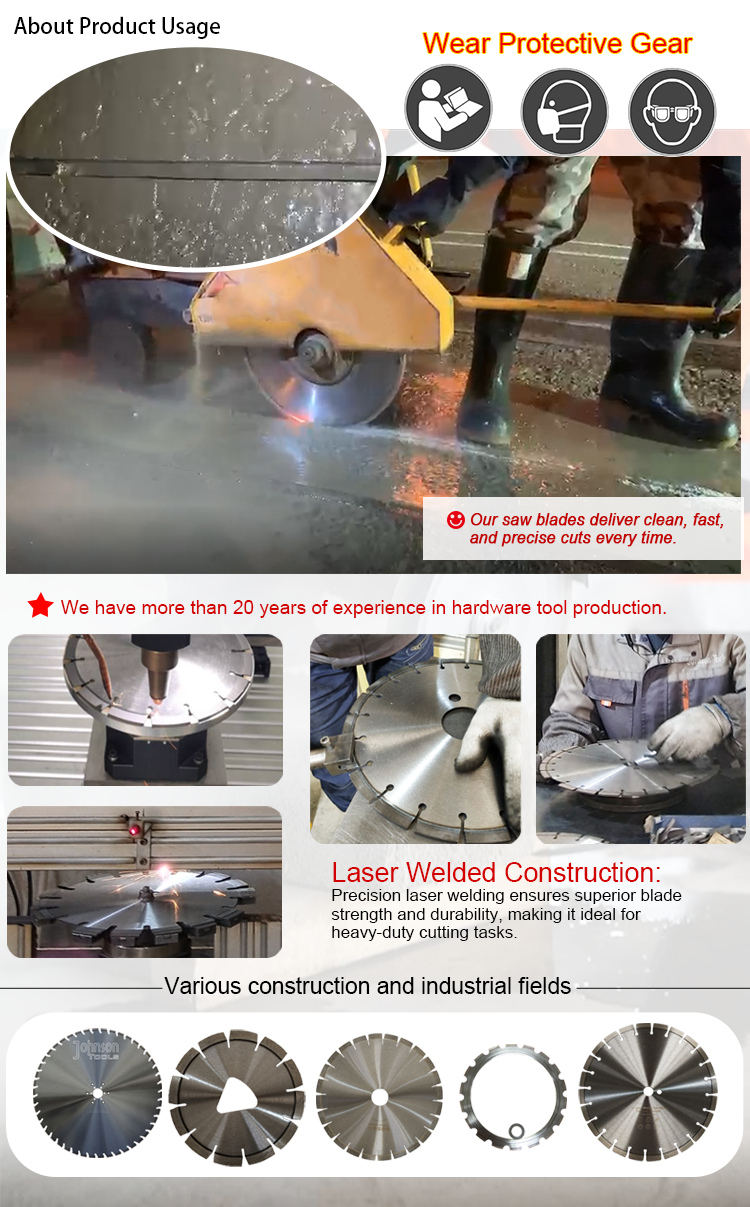 Laser Welded Diamond Loop Saw Blade For Cutting Concrete Reinforced Concrete