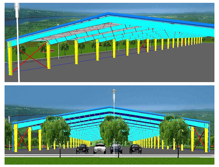 Prefab Warehouse Steel Structure Workshop Building Easy Assembly / Disassembly