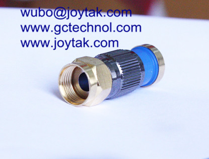F Compression Connector coaxial compression connector for RG6 coax cable