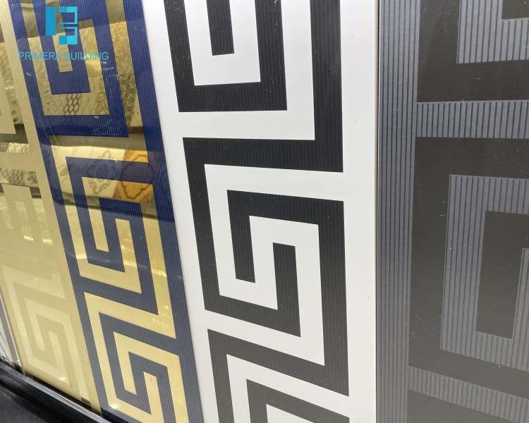 Corridor Golden Surface Glazed Porcelain Floor Tile 300x600mm Luxury Building Decoration