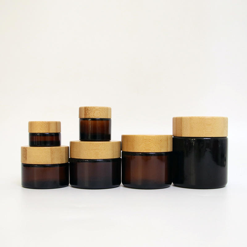 ODM Plastic Jar Bamboo Lid Canisters 200g 100g With Silk Screen Printing
