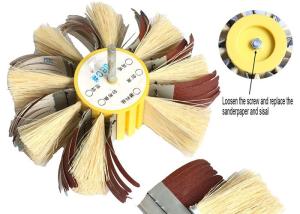 China Shaft Mounted Sisal Emery Cloth Bristle Polishing Brush Wheel For Wood Primer Sanding wholesale