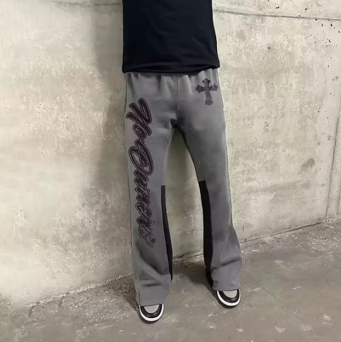 Breathable Joggers Track Pants 100% Cotton Custom Sweat Pants Flared Sweatpants for Men