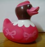 Eco Friendly PVC Novelty Rubber Duck Gifts With Bowknot Painting Design