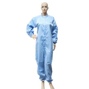 China Antistatic Cleanroom Suit ESD Polyester Jumpsuit Work Clothing Lab Coat wholesale