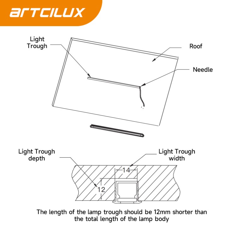 LED Cabinet Strip Hand Shaking/PIR Sensor Aluminum Profile A2200/A2210/A2270
