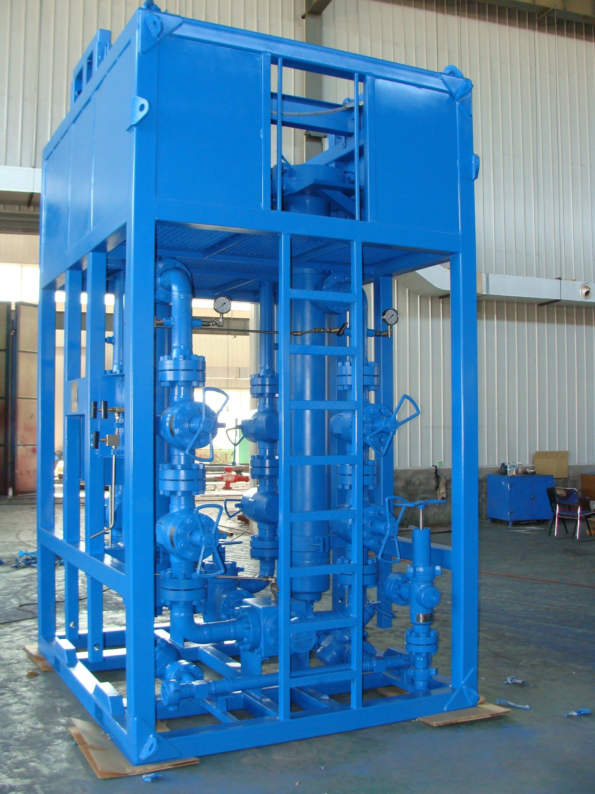 10000 Psi Surface Test Tree Dual Port Sand Filter Skid Mounted API 6A Standard