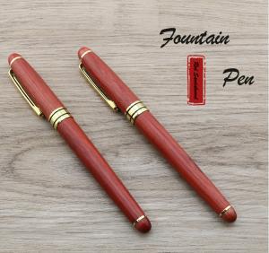 China Rosewood Fountain Pen With Custom Logo Hand Polishing Wooden Craft Pen Business Gift wholesale