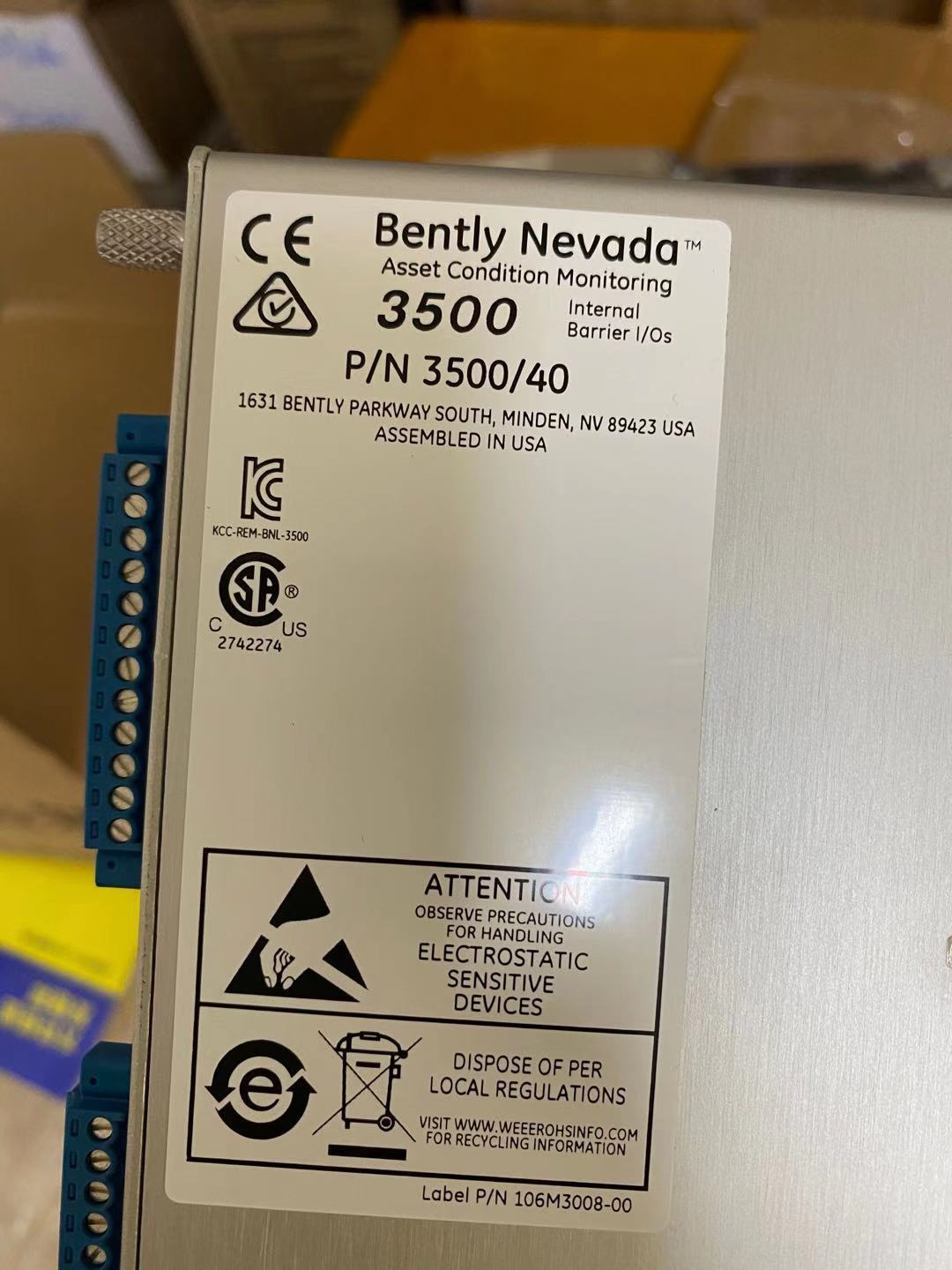 Bently Nevada 3500/40-01-02 3500/40M Proximitor Monitor in stock