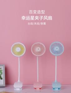 China New fashion Flexible Mini Desktop Fan USB Rechargeable Clip Fan with LED light wholesale