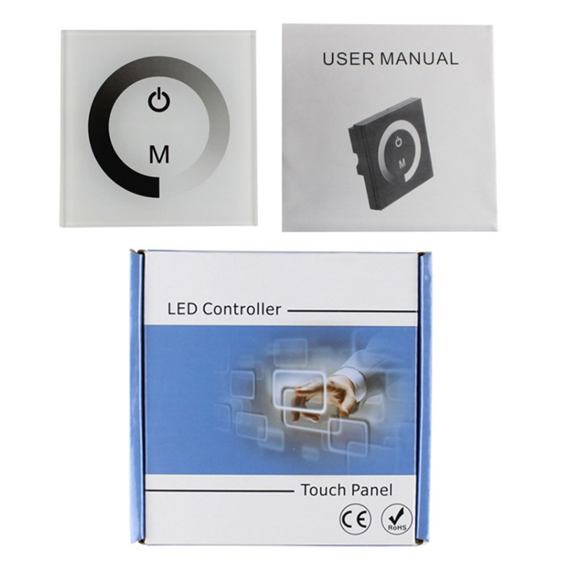 Wall Mounted 12V 24V LED Lighting Dimmer Switch For Single Color Strip Light