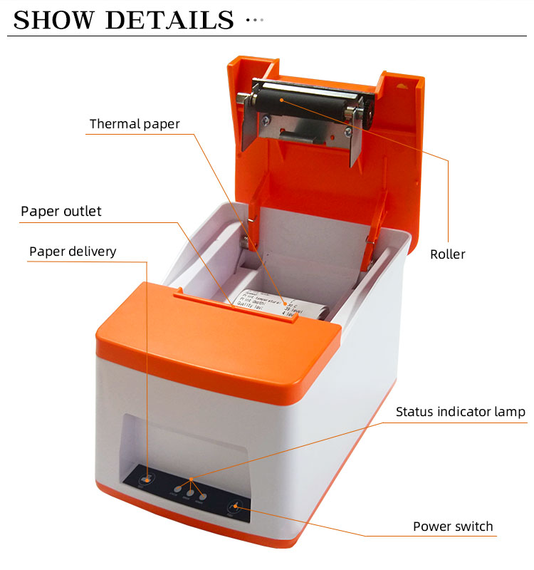 USB/Bluetooth 2.0/4.0 Interface Type Customization Desktop 58mm Thermal Receipt Printer