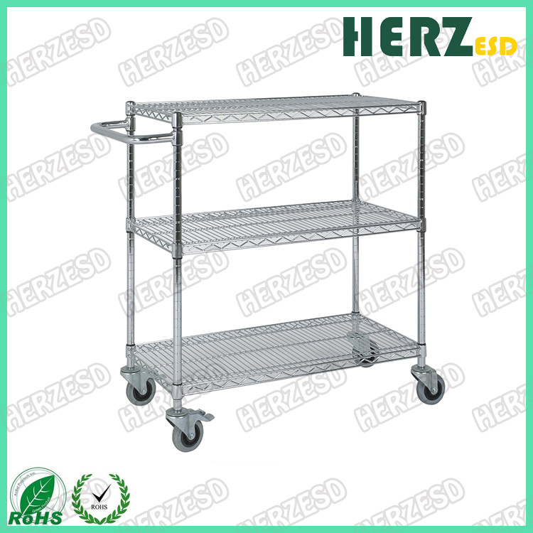 Chrome Plated Wire Mesh Shelves , Industrial Wire Rack For Clean Room / Workshop