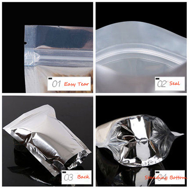Custom printed food grade material Aluminum foil stand up plastic pouches for snack food