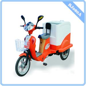 China Electrical Fridge Tricycle Bike support &gt;50km 80L 20km/H-Movable cooler bike wholesale