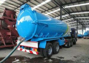 China 3 Axles Stainless Steel Oilfield Sewage Vacuum Semi Trailer 22 - 30 CBM wholesale