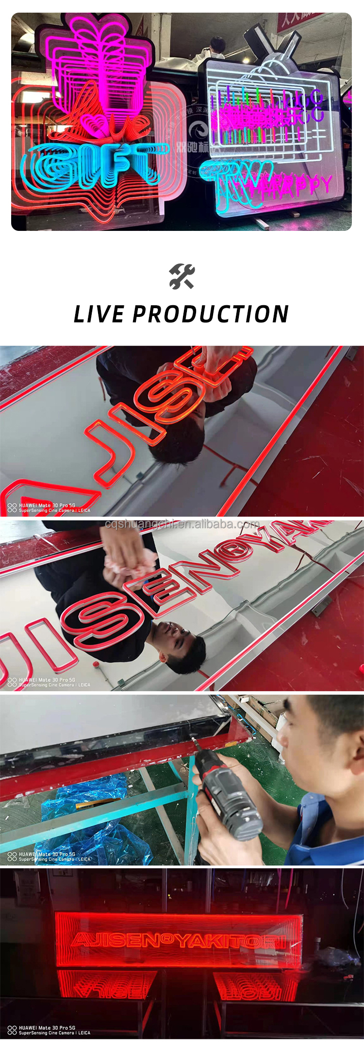 Screw Bolts Fixing Infinity Mirror Led Sign Neon Sign For Novel Products