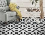 0.03W.a 200x200mm Indoor Porcelain Tiles Blue Yellow Moroccan Floor Wall SGS