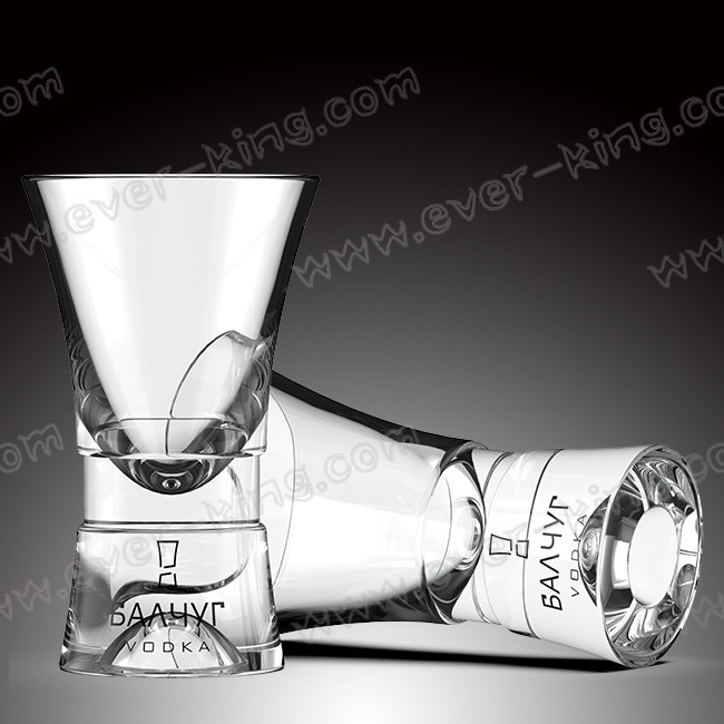 Customized Double Layer Spirits Transparent Glass Cup 35ml