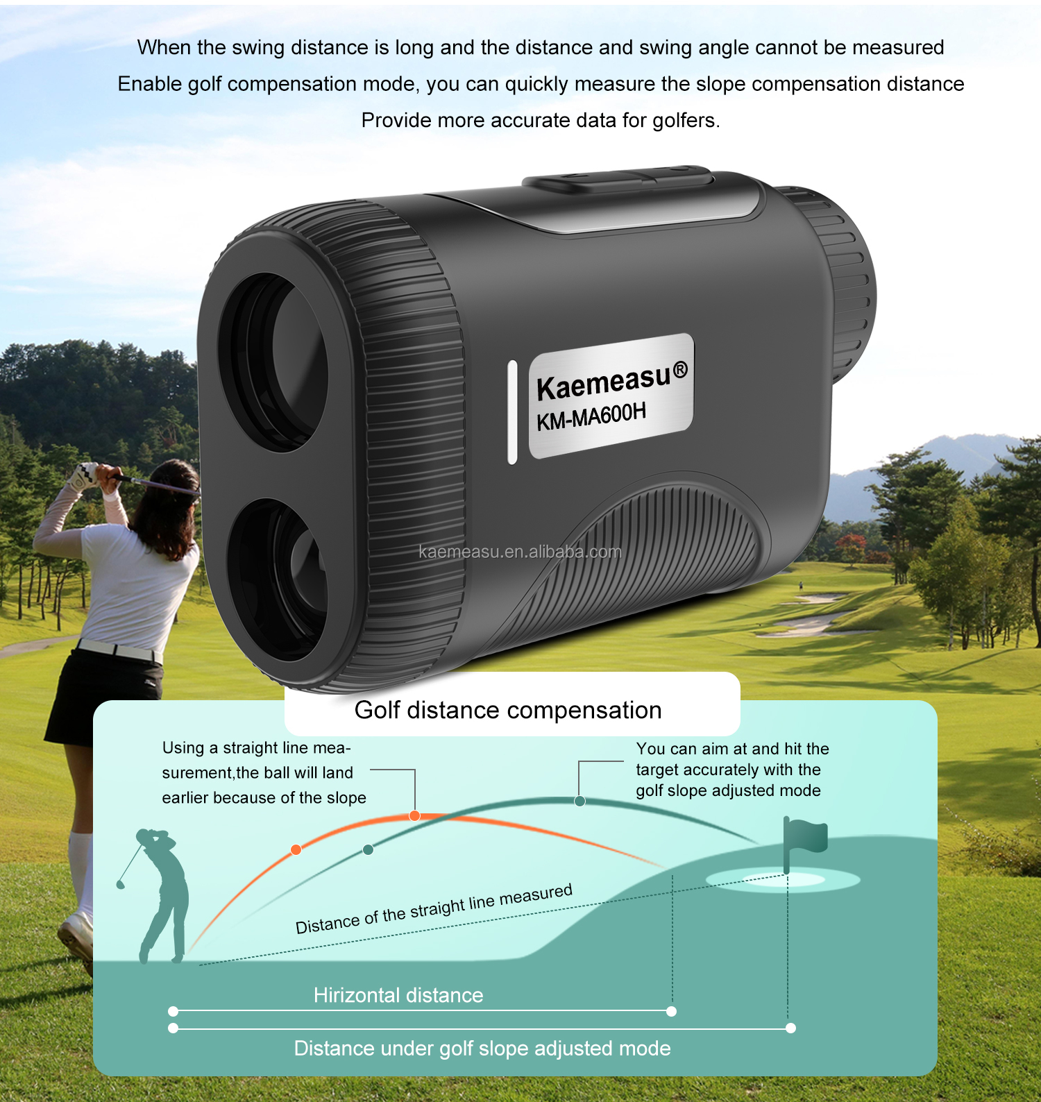 Customized Support OEM 1200m Golf Laser Rangefinder with Ingress Protection ip54 and Magnetic Base