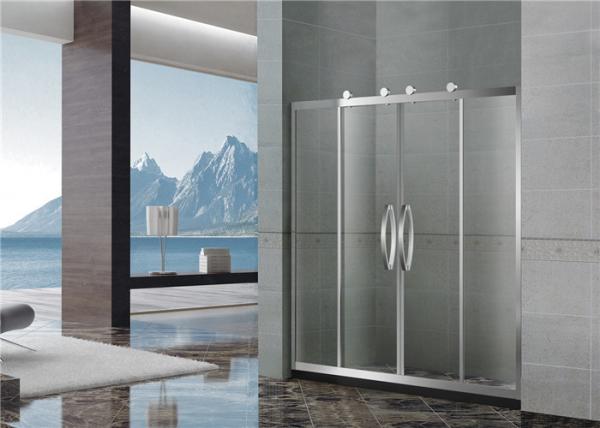 Two Moving Door Stainless Shower Enclosures 8 / 10 MM Nano Clear Tempered Glass