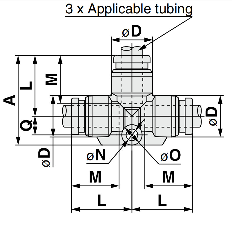 SMC KQG2T12-00 Fittings Coupler One Touch Tee Air Fitting Power Industry