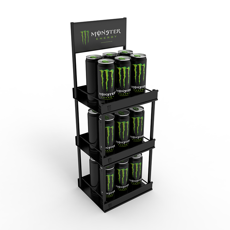 Hot Selling Supermarket Custom Metal Beverage Display Stand With Custom Logo