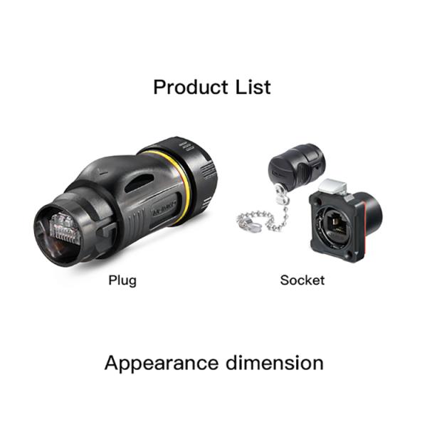 Cnlinko IP68 RJ45 Ethernet LAN Connector Plug Socket CAT6 STP Shield Outdoor Waterproof RJ45 Connector