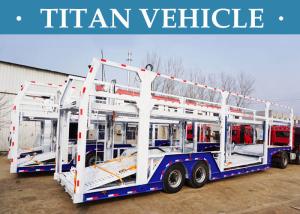 China Steel Car Carrier Trailer , 2 / 3 Axle Vehicle Transport Semi Trailer wholesale