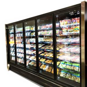 China 5 Door Upright Glass Door Cooler Merchandiser Self Contained For Meat Produce Dairy Vegetable Fruits wholesale