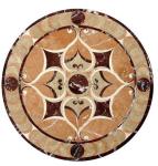 Parquet, natural stone parquet, engineered stone water jet medallion
