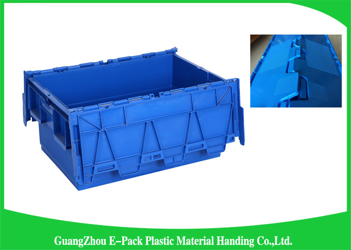 Packaging Logistic Big Plastic Containers , Distribution Tote With Hinged Lid Rentable Moving