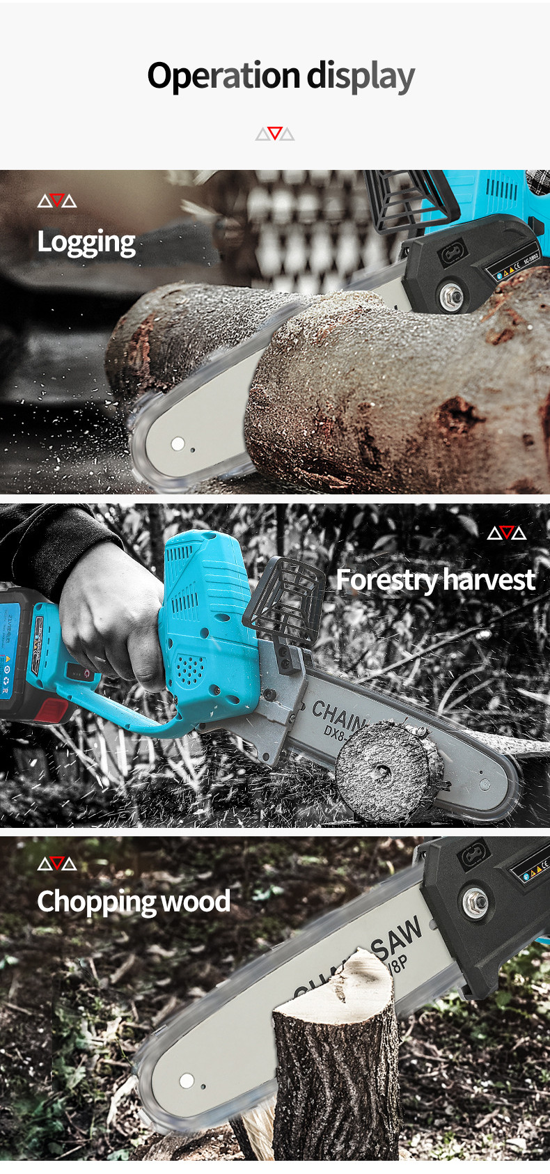 8 Inch 21V Cordless Electric Chainsaw Brushless Landscape Carpenter Chainsaw Replacement Makita B