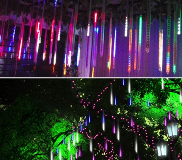 outdoor led christmas meteor shower rain light