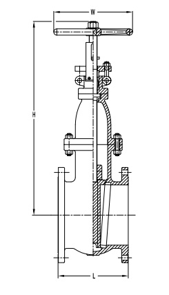 Cast Iron / Stainless Industrial Gate Valve , Non Rising Stem Gate Valve Class 150 LB